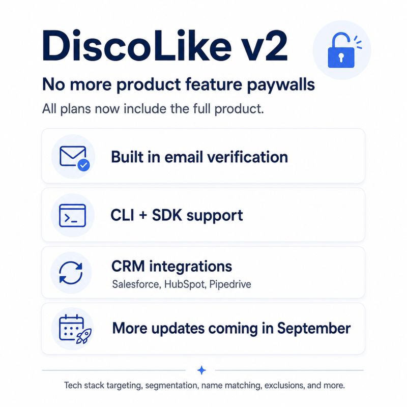 DiscoLike v2: No More Feature Paywalls