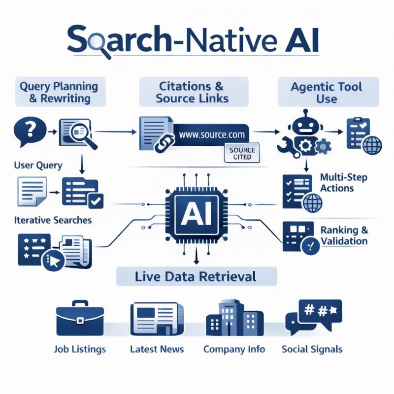 Search-Native Grounding in Frontier Models